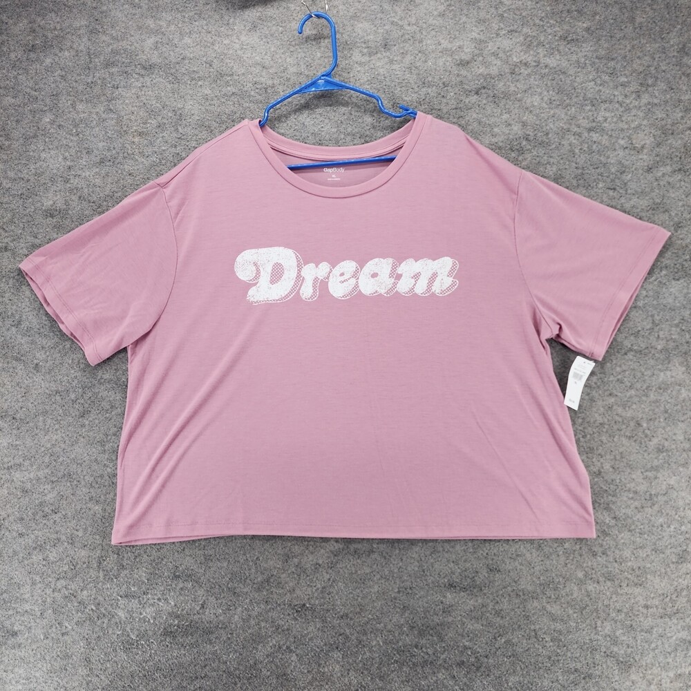Gap Body Shirt Womens XL Short Sleeve Pink Crop Dream